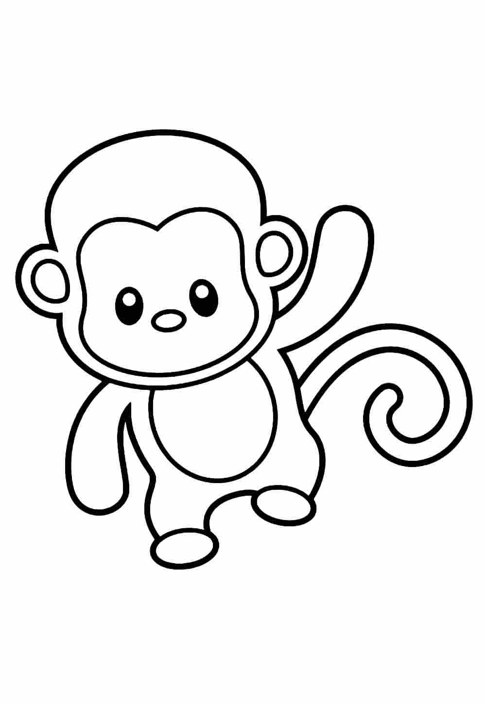 Pintar desenho de Macaco - Imprimir