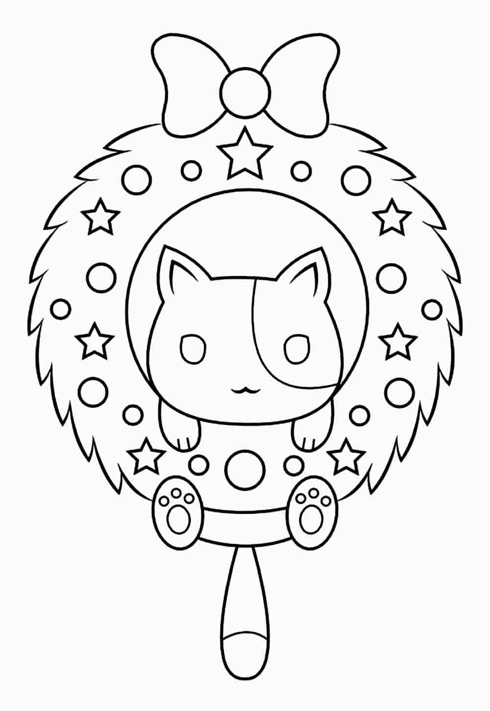 Desenho de Gatinho para colorir - Natal