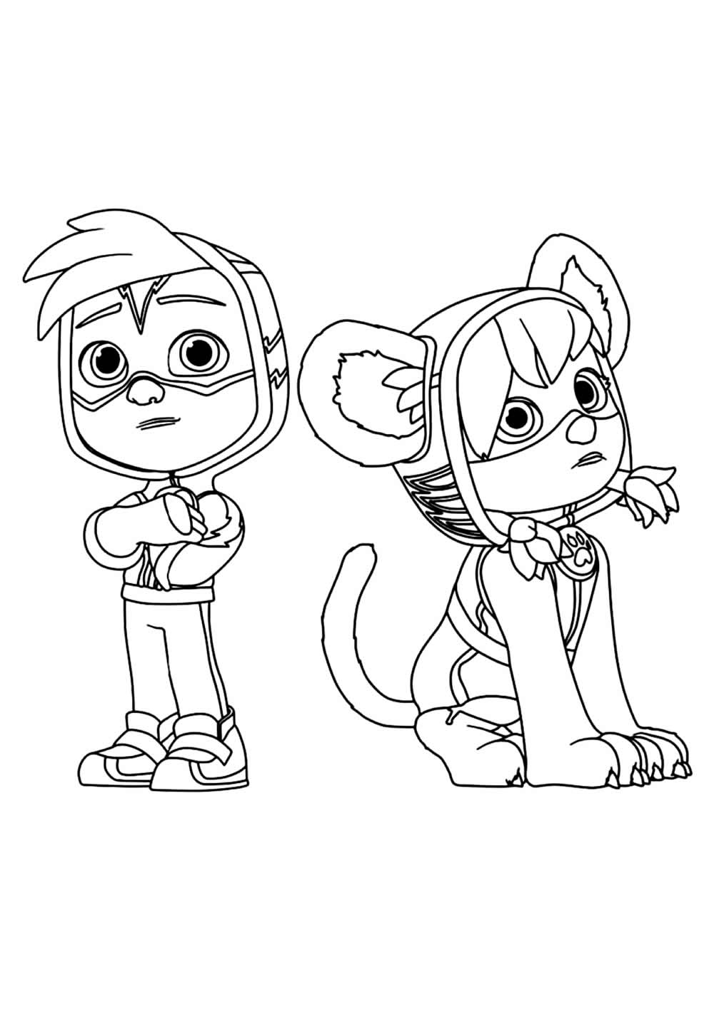 Desenho de Patrulheiros em Ação para pintar