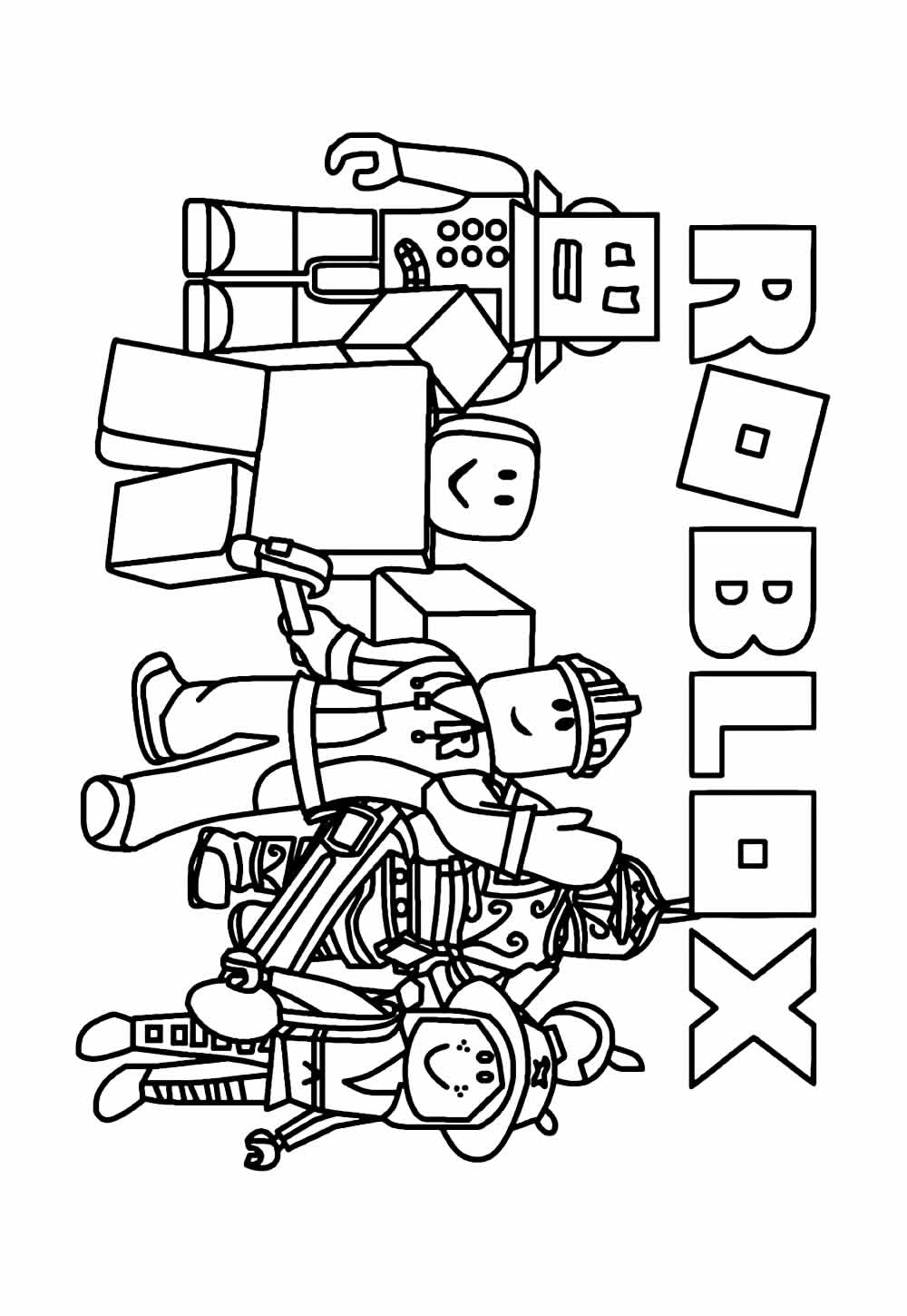 Desenho de Roblox para colorir e pintar