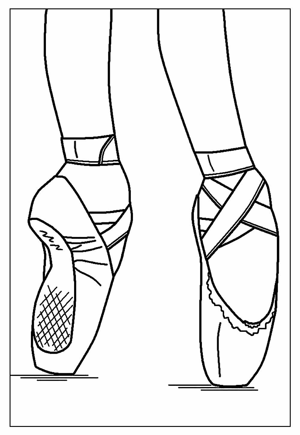 Desenhos de Sapatos de Bailarina para colorir