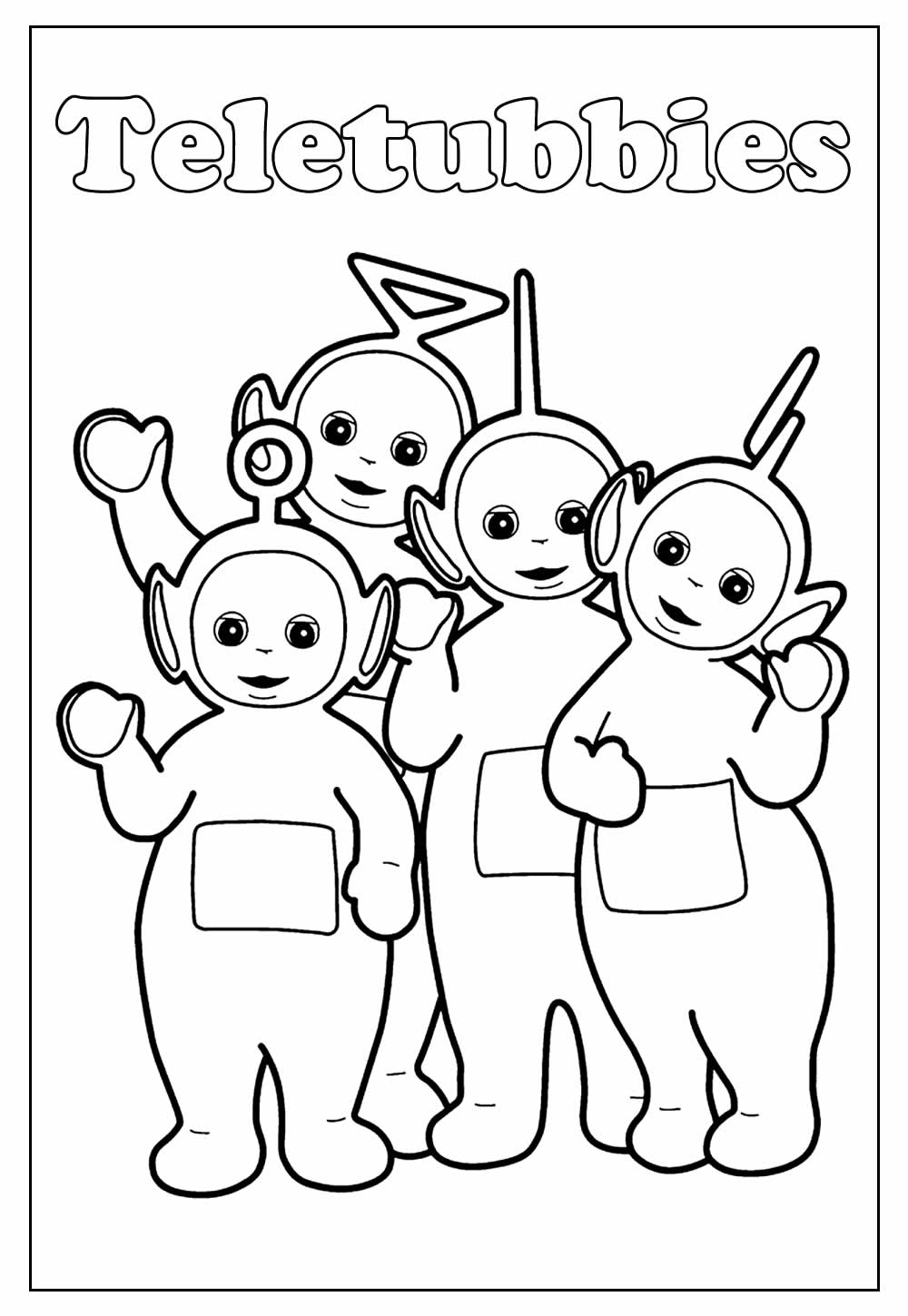 Desenho de Teletubbies para pintar e colorir