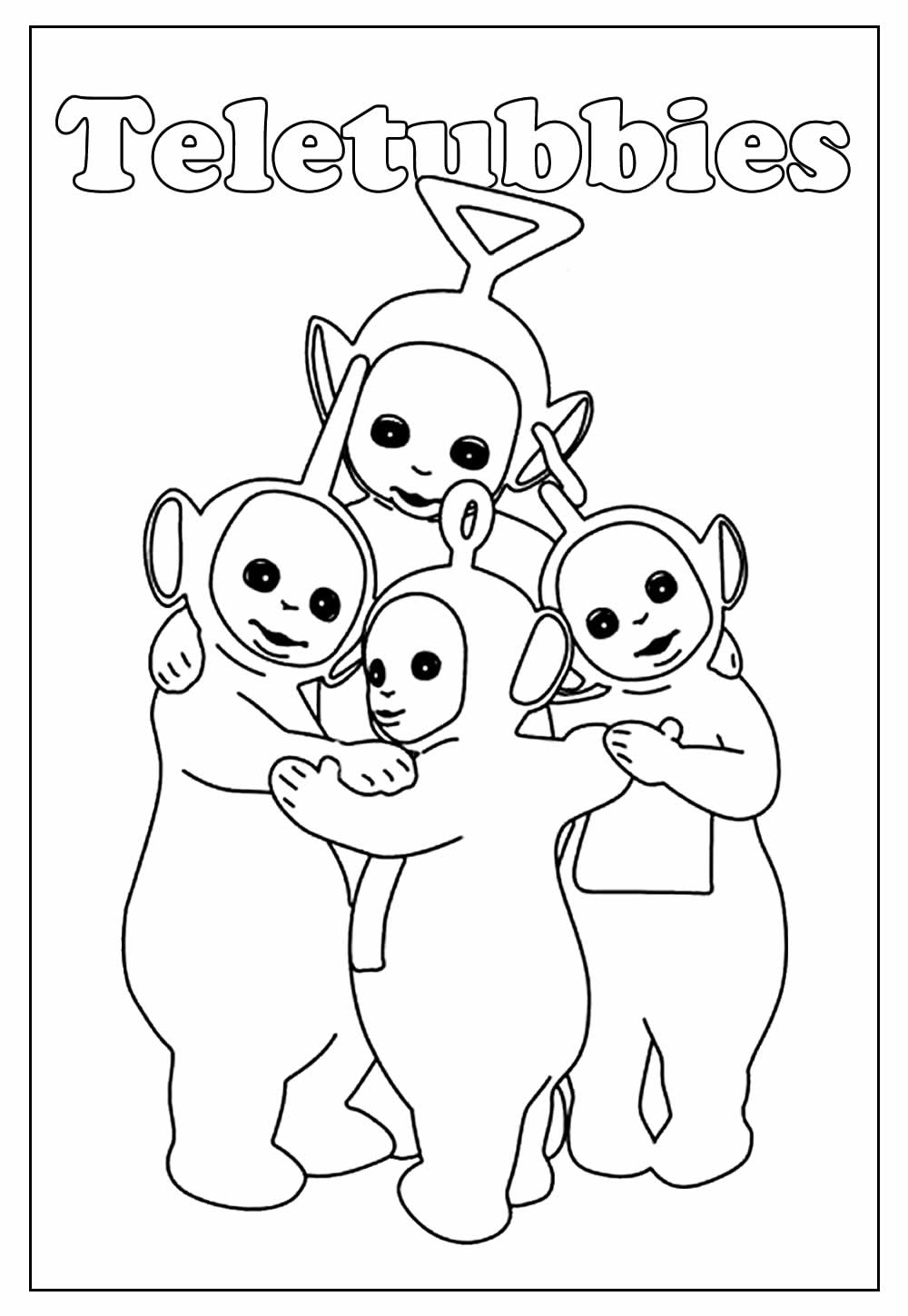 Desenho de Teletubbies para pintar e colorir