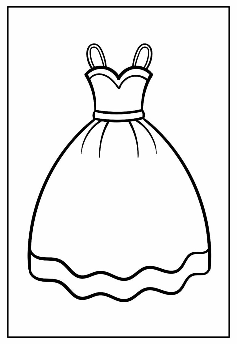 Desenhos de Vestido para colorir - Bora Colorir