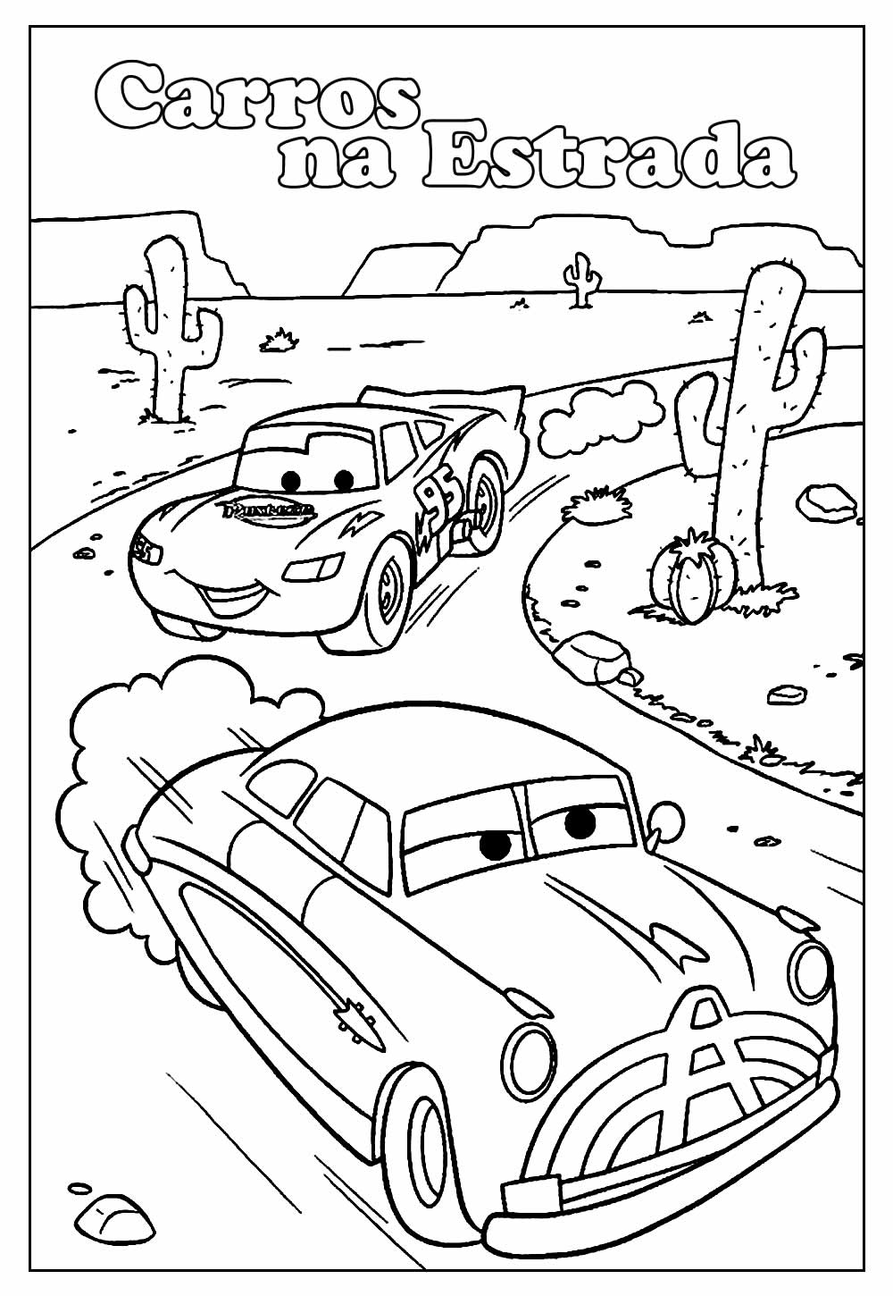 Desenho de Carro na estrada para Colorir - Colorir.com