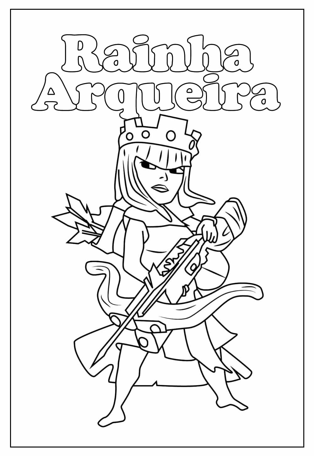 Desenho da Rainha Arqueira para colorir