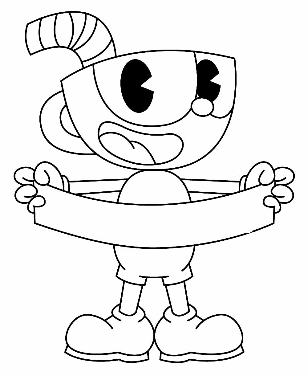 Desenho de Cuphead para pintar