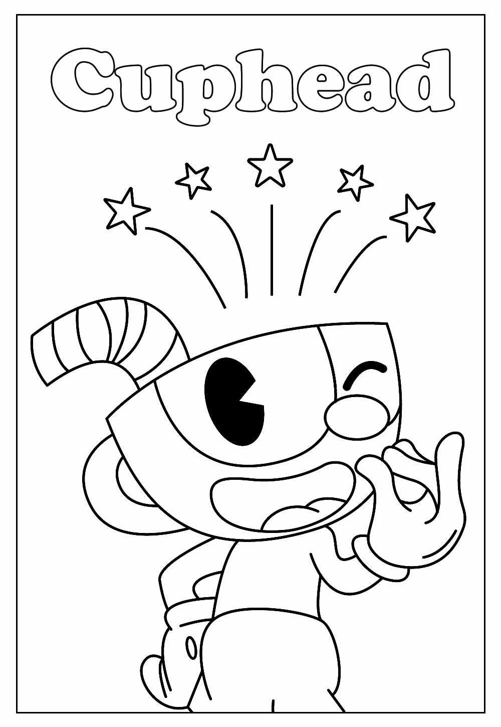 Desenho de Cuphead para colorir