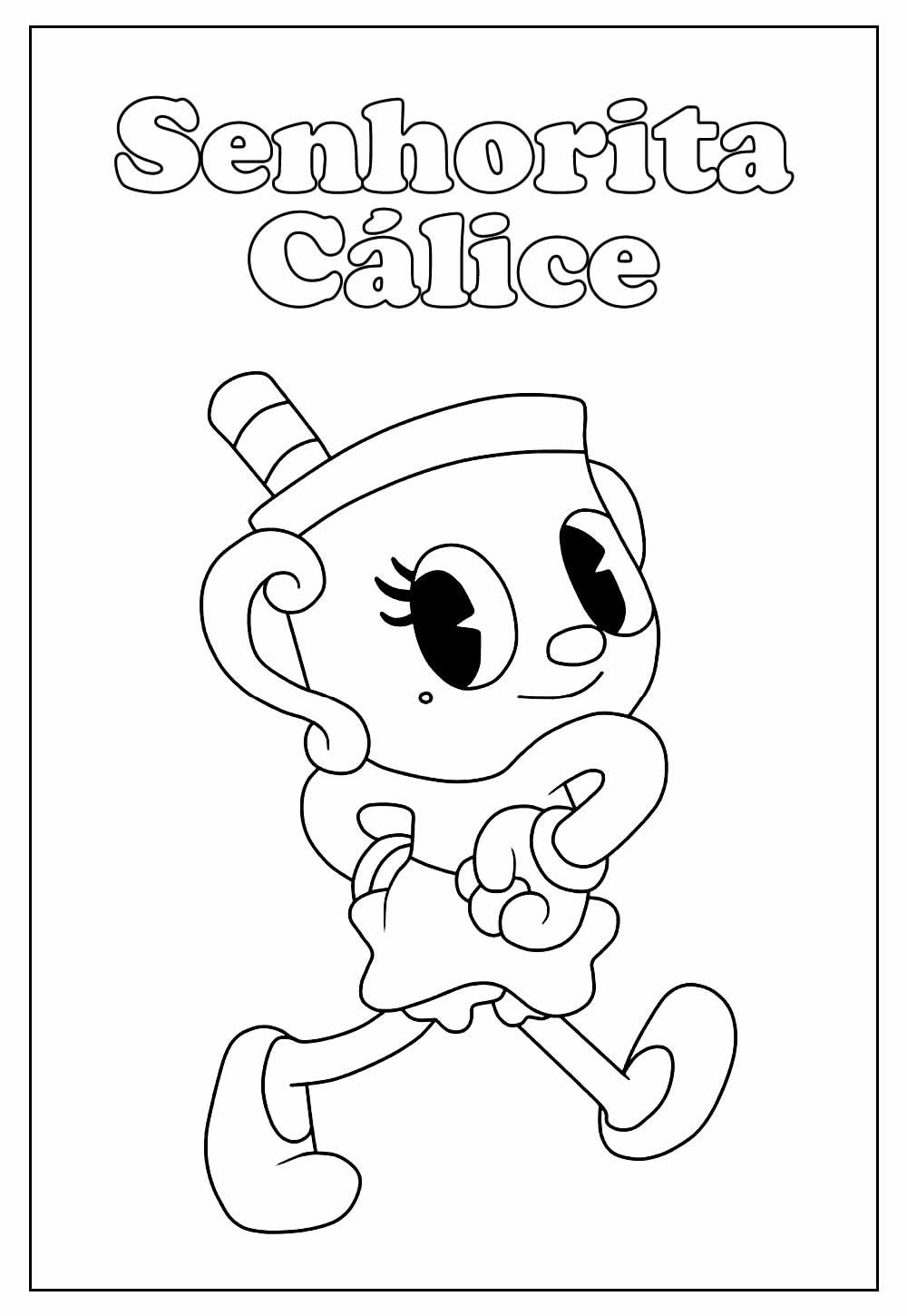 Desenhos de Cuphead para colorir - Senhorita Cálice