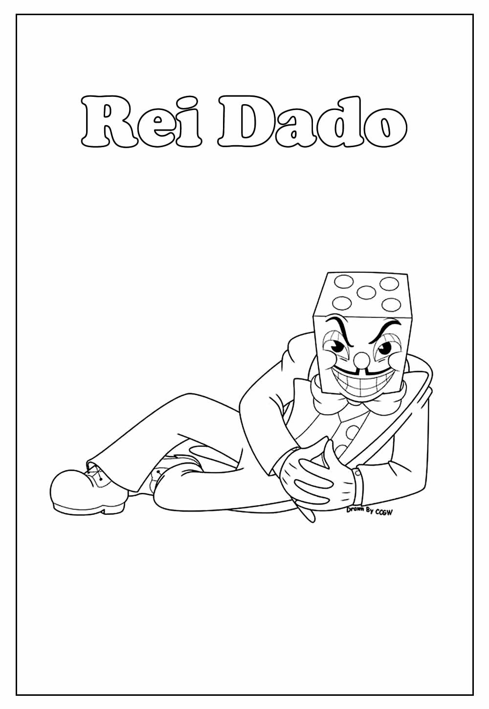 Desenhos de Cuphead para colorir - Rei Dado