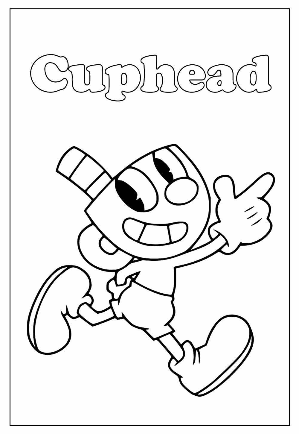 Desenhos Educativo de Cuphead para pintar