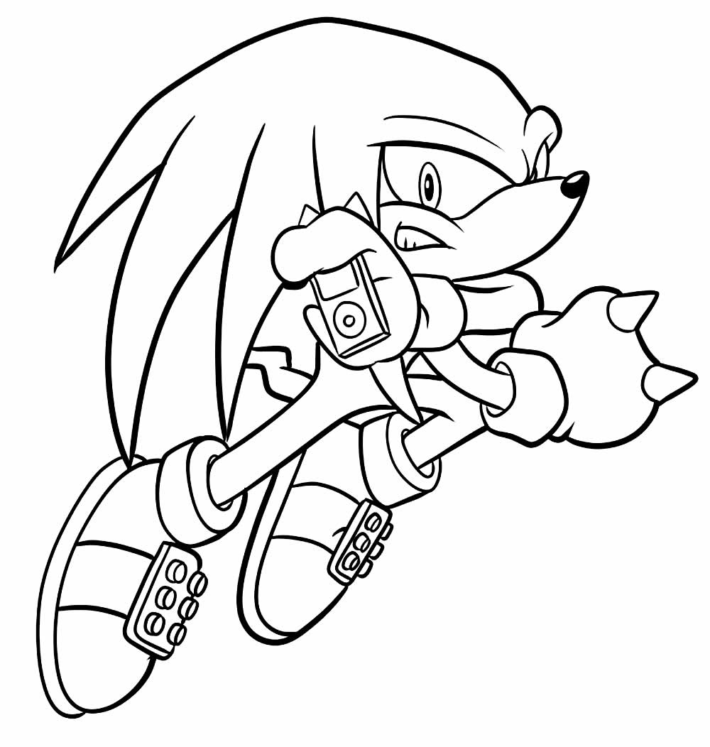 Desenho de Knuckles the Echidna para pintar