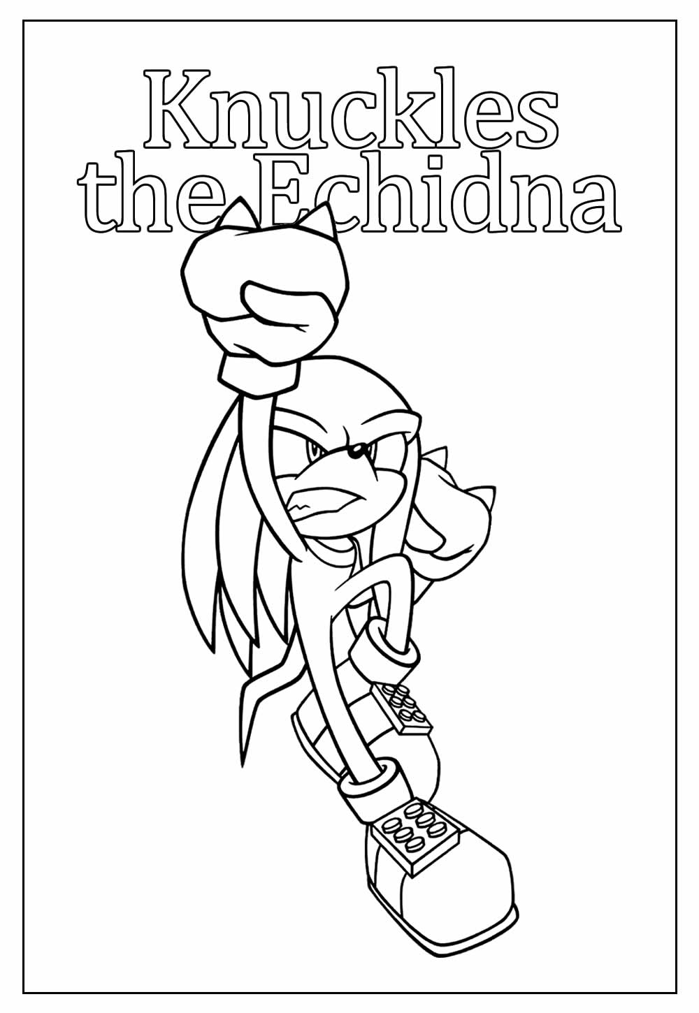 Desenho de Knuckles the Echidna para colorir