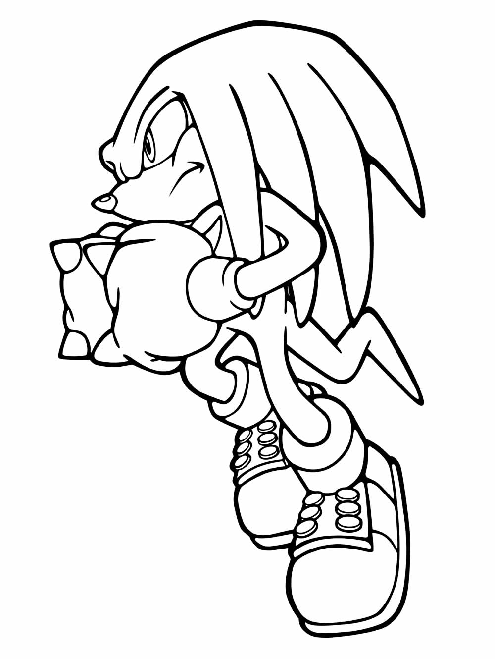 Desenho de Knuckles the Echidna para imprimir