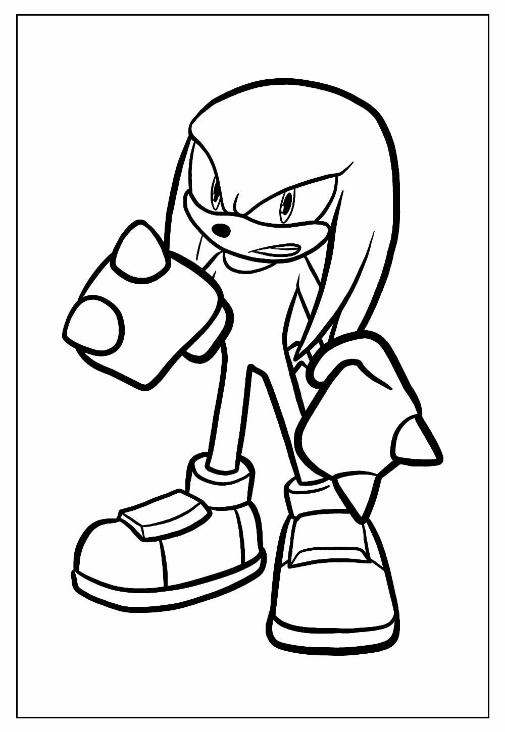 Desenho de Knuckles the Echidna para pintar