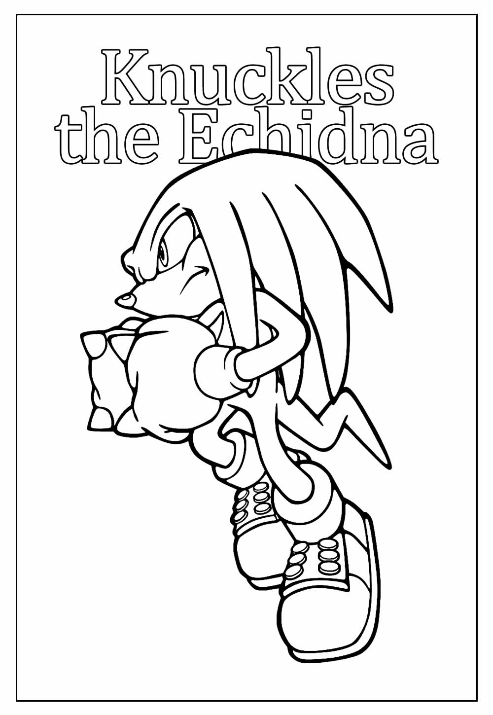 Desenhos de Knuckles the Echidna para Imprimir e Colorir