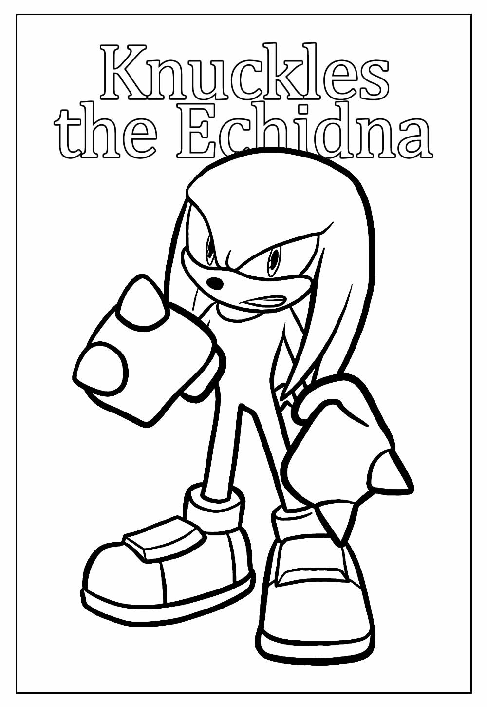 Desenho de Knuckles the Echidna para colorir