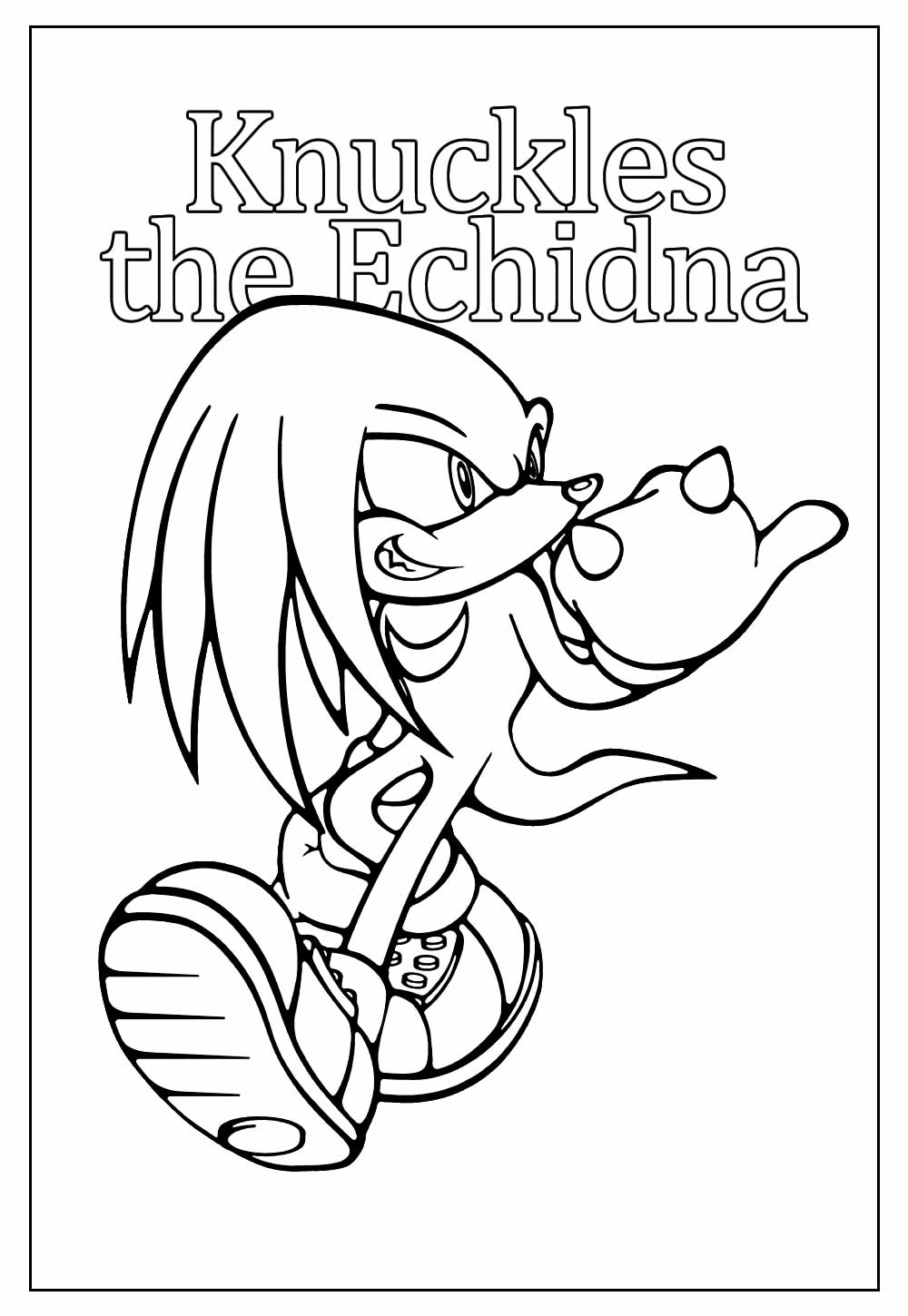 Desenho de Knuckles the Echidna para colorir