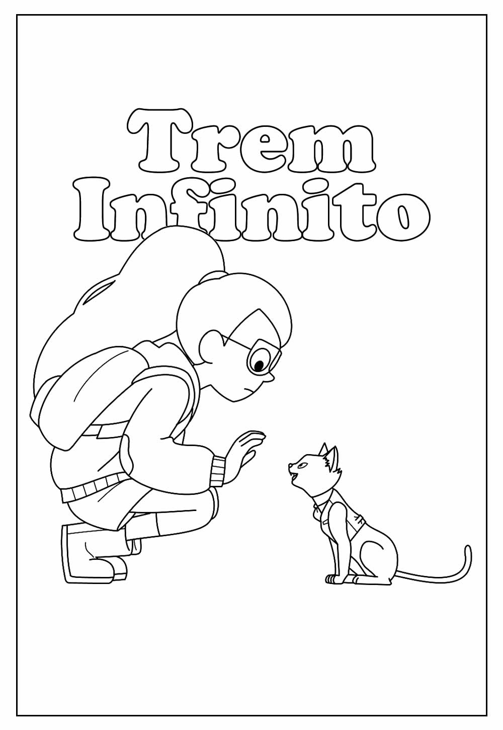 Desenho Educativo de Trem Infinito para colorir