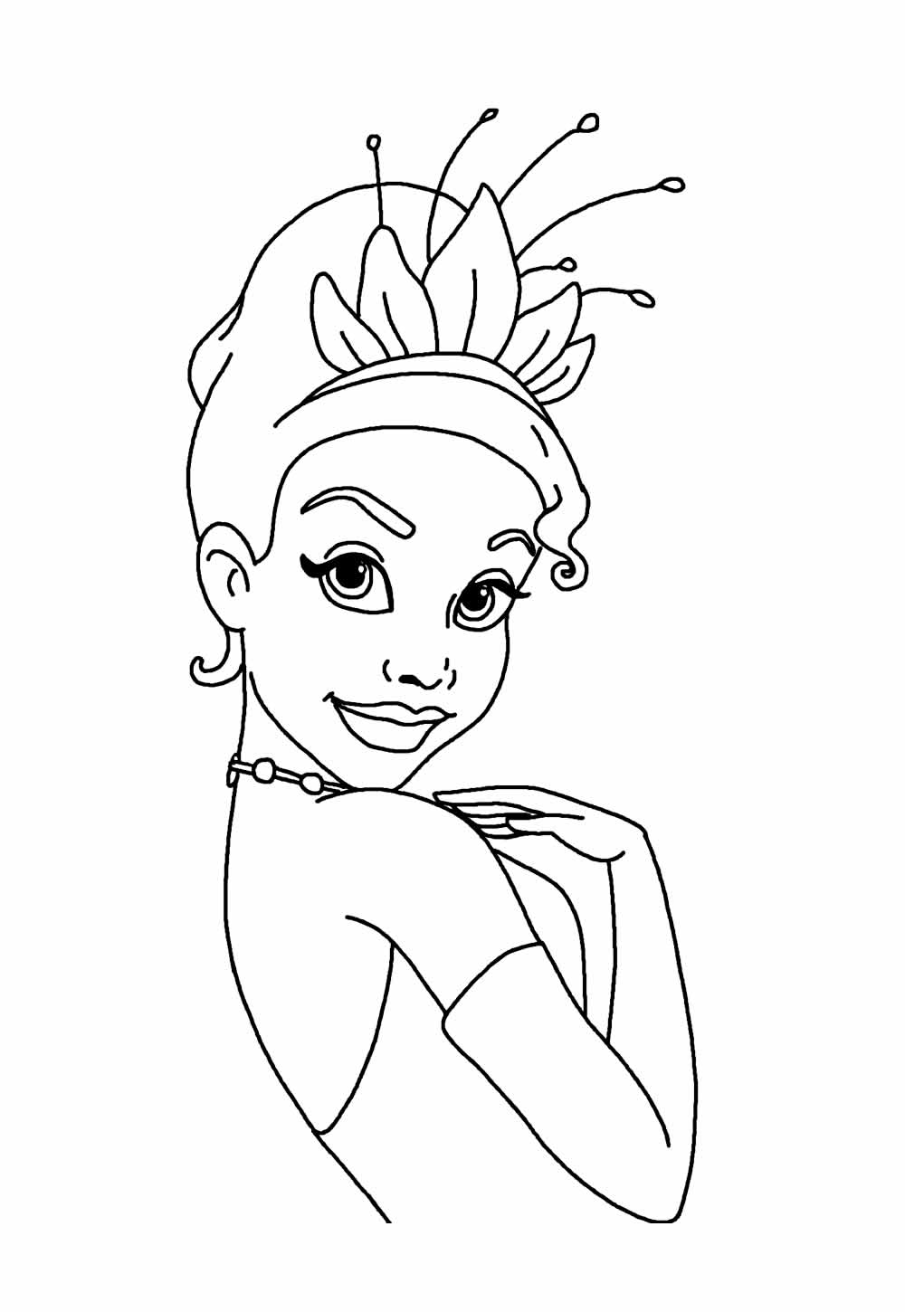 Desenho Tiana Colorir