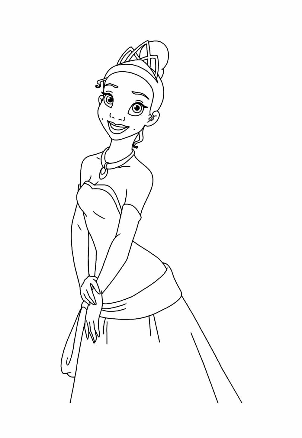 Desenho da Tiana para pintar