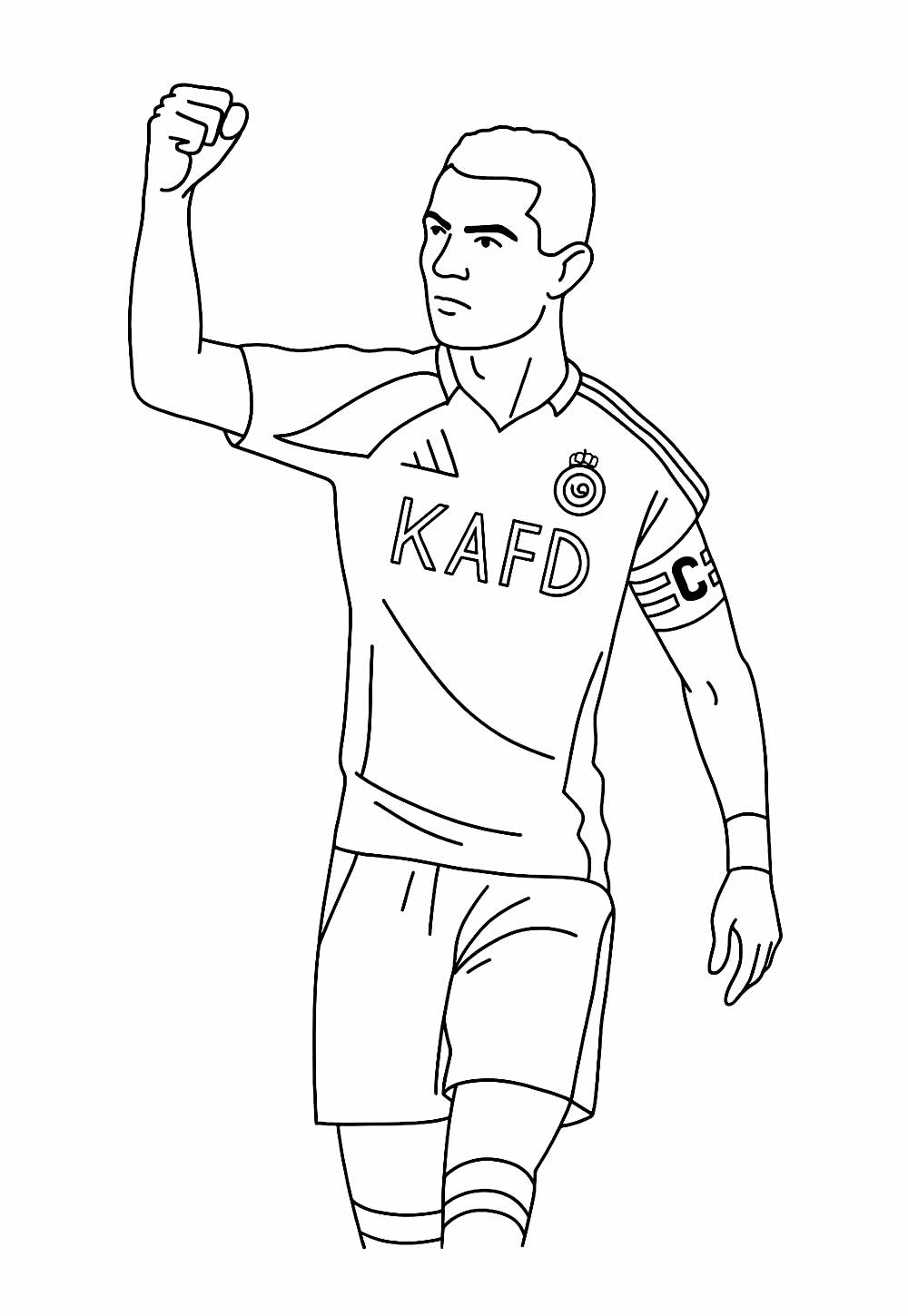 Desenho de Cristiano Ronaldo para colorir e imprimir