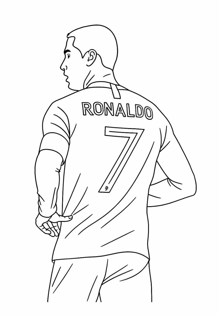 Desenhos de Cristiano Ronaldo para colorir - Bora Colorir