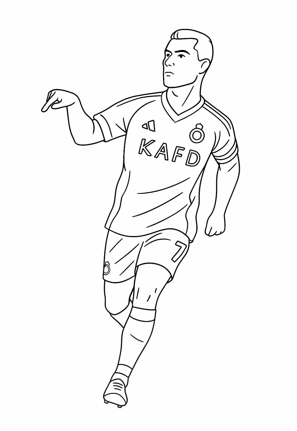 Desenho de Cristiano Ronaldo para colorir e pintar