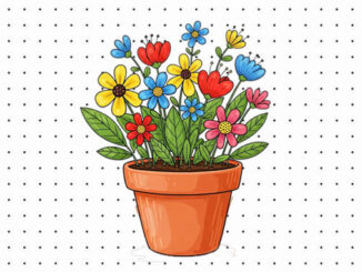 Desenhos de Vaso de Flores para colorir