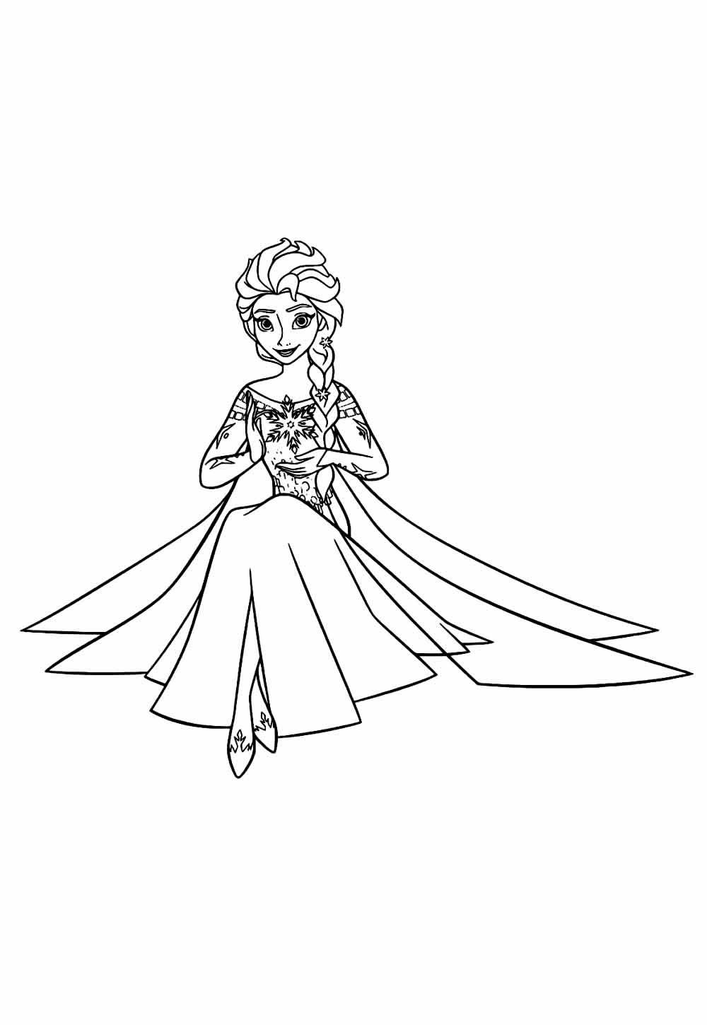 Desenho da Princesa Elsa para colorir