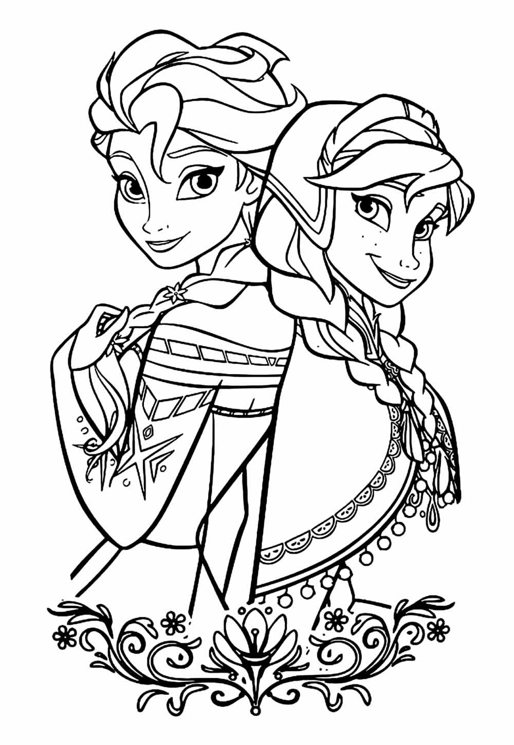 Pintar desenho de Frozen e Anna