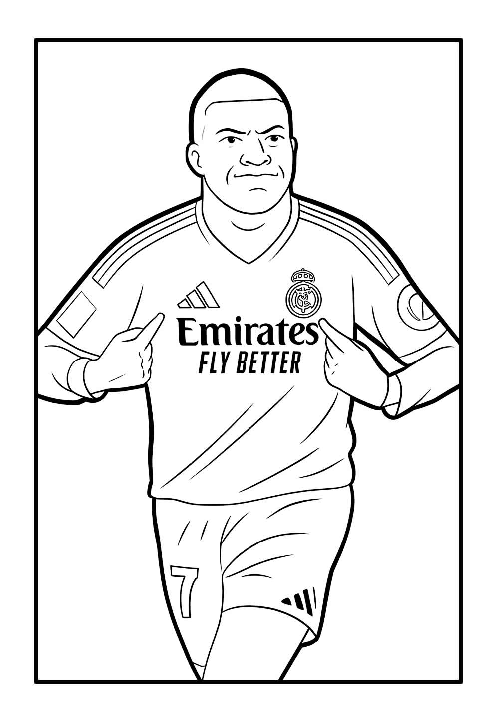 Desenho de Mbappé para colorir