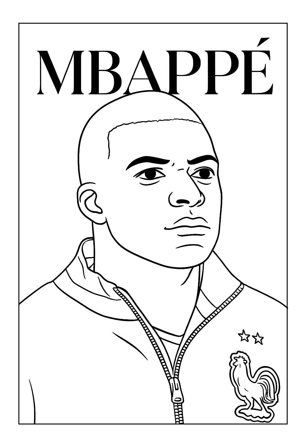 Desenho de Mbappé para imprimir