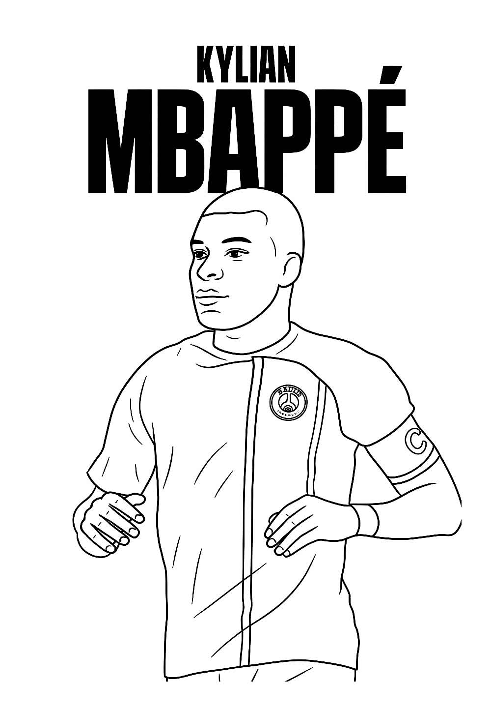 Desenho de Mbappé para pintar