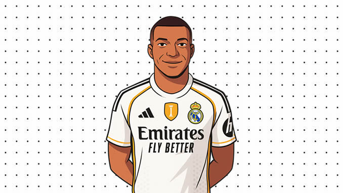 Desenhos de Mbappé para colorir