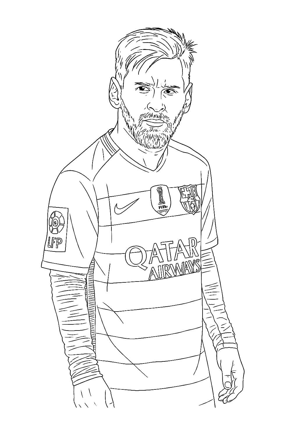 Desenho de Messi para colorir