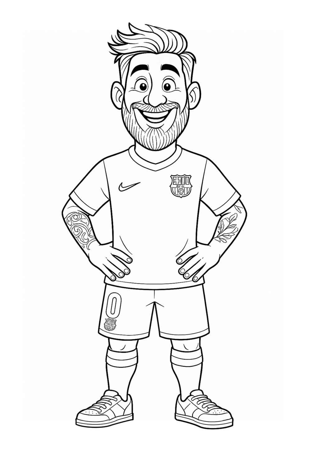 Desenho de Messi para pintar