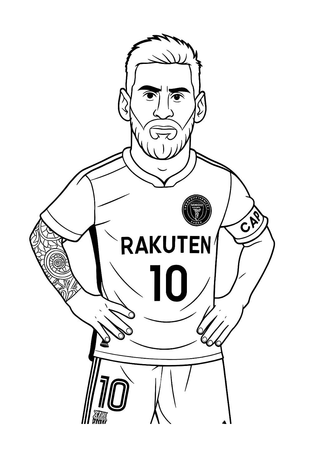 Messi para pintar e colorir
