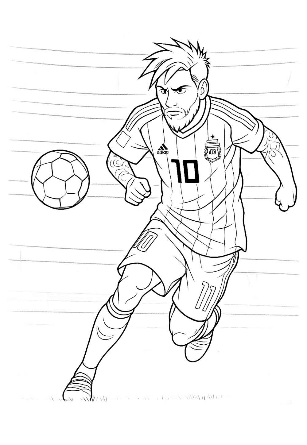 Desenho de Messi para pintar