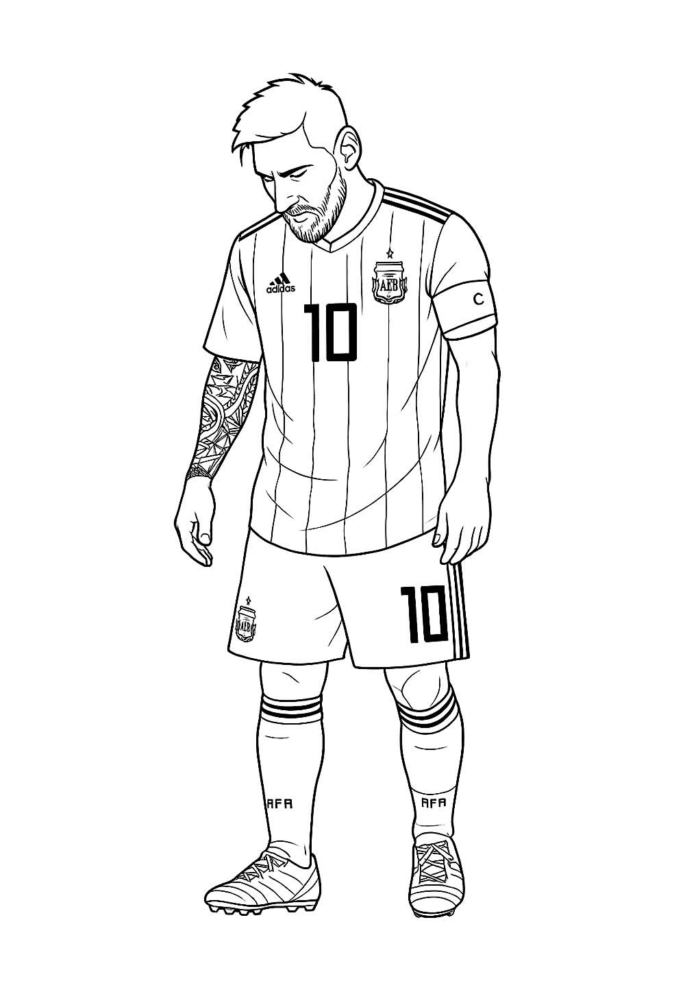 Desenho de Messi para colorir