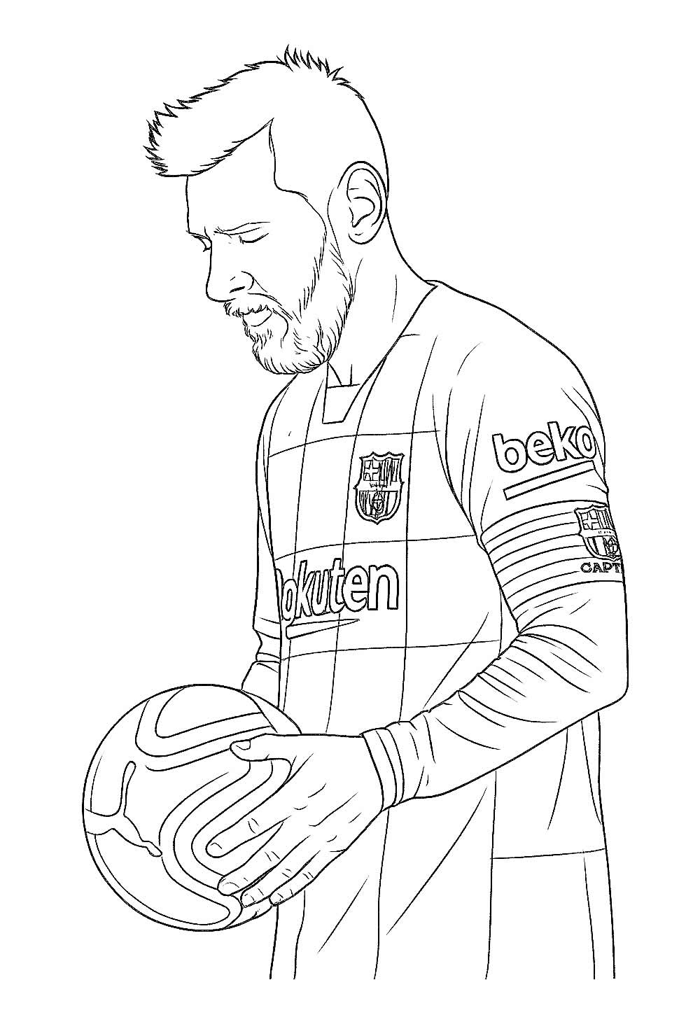 Desenho de Messi para pintar