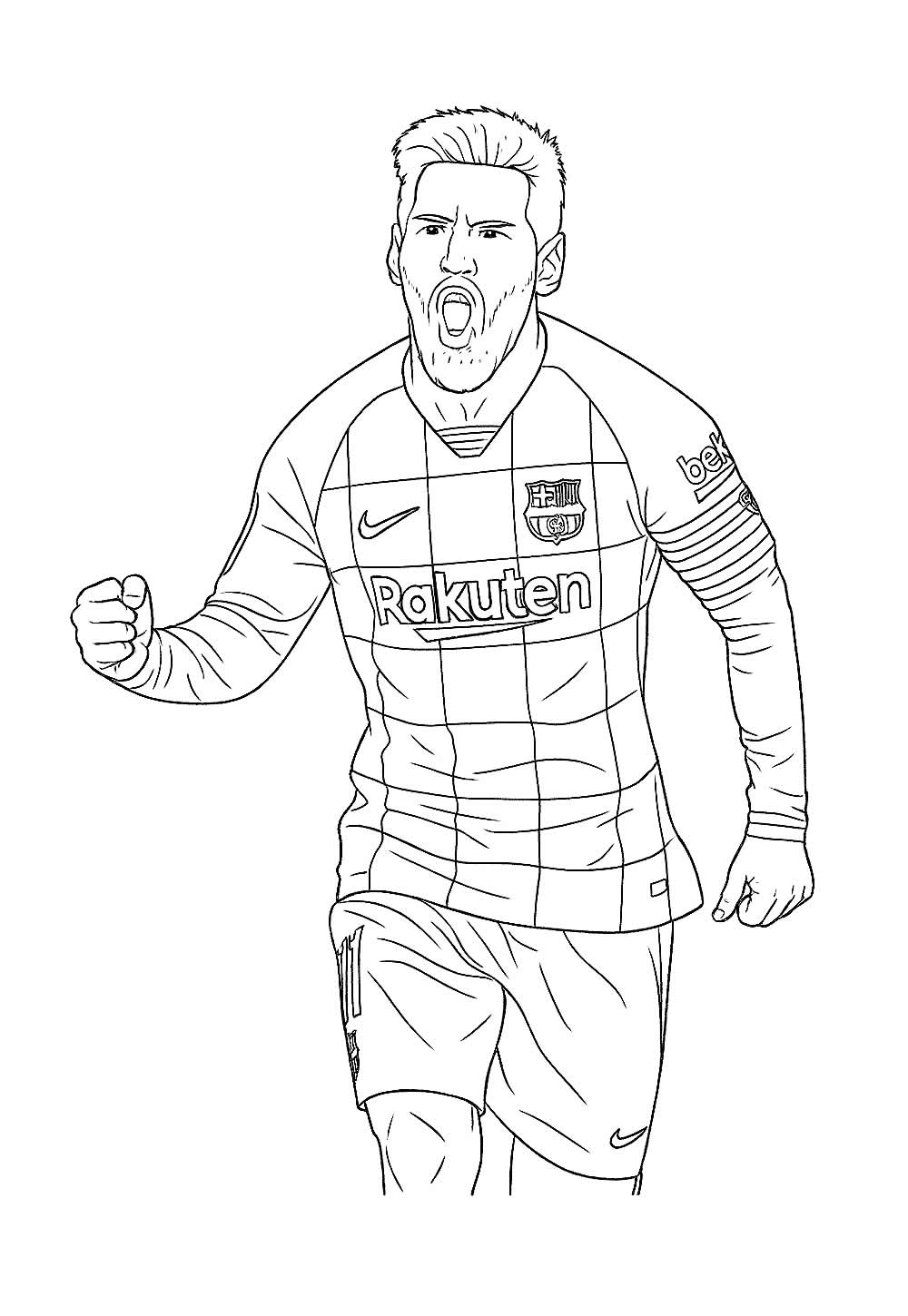 Desenho de Messi para colorir