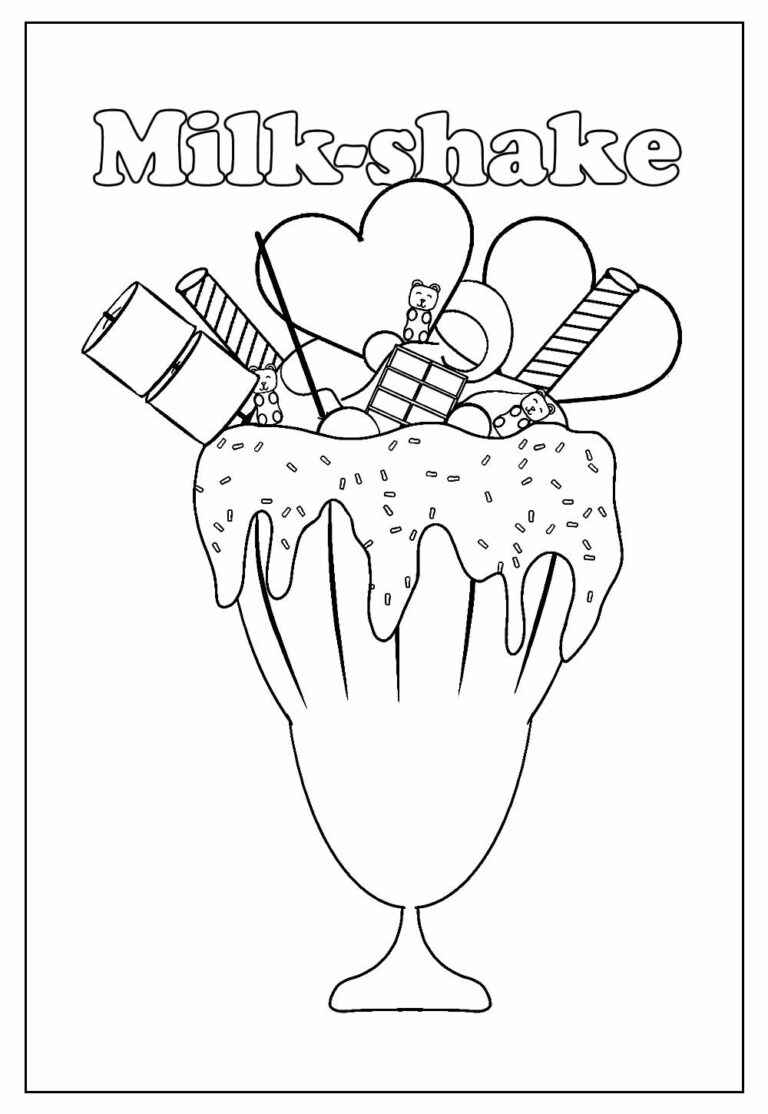 Desenhos de Milkshake para colorir - Bora Colorir