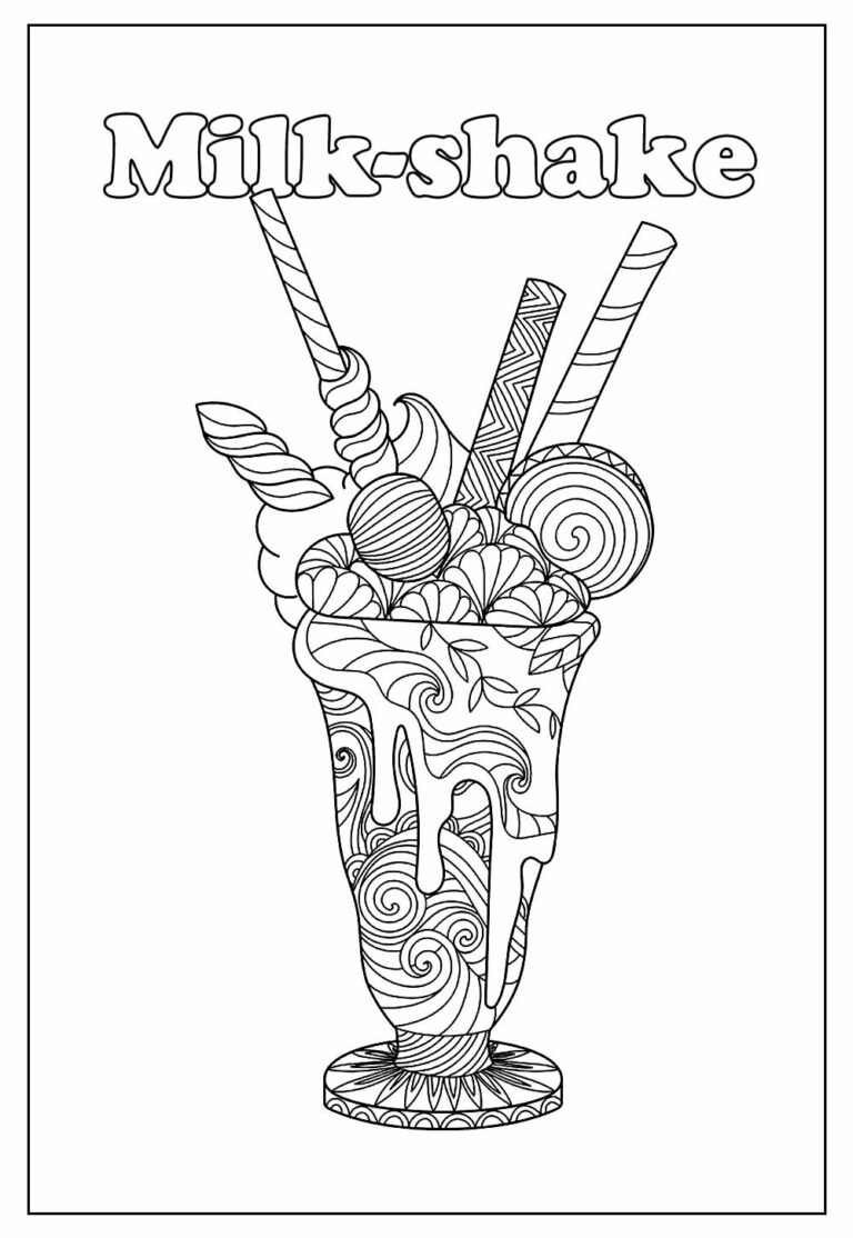 Desenhos de Milkshake para colorir - Bora Colorir