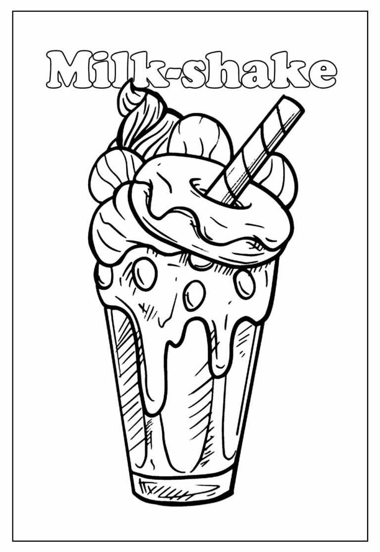Desenhos de Milkshake para colorir - Bora Colorir
