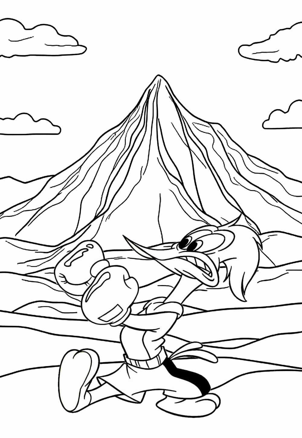 Desenho de Pica-Pau para pintar