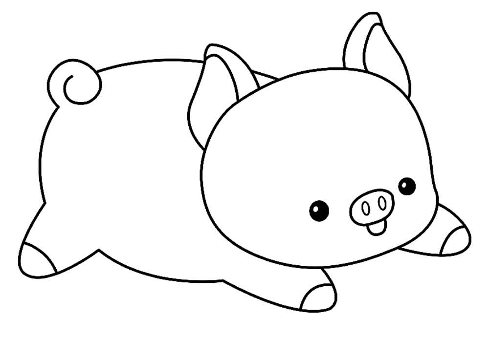 Desenho de Porco para imprimir e colorir