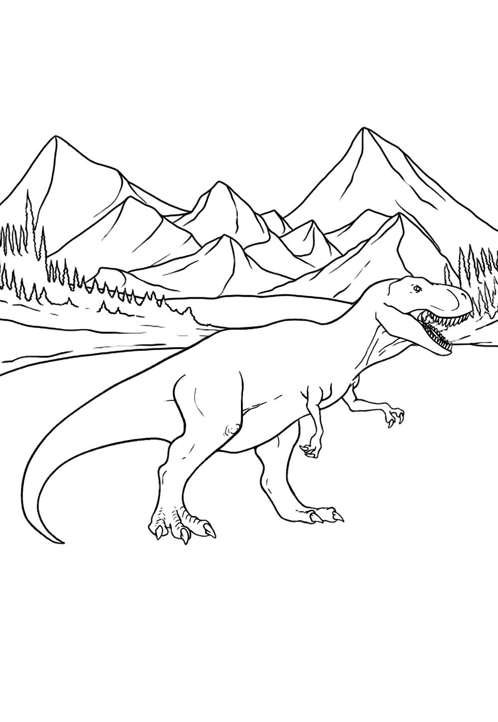 Desenho de T-Rex para colorir