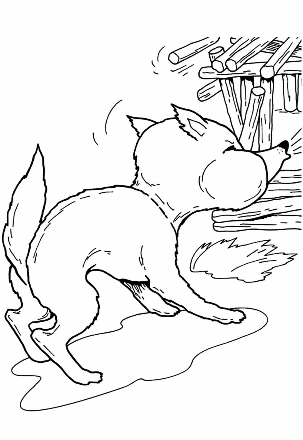 Desenho do Lobo Mau - Três Porquinhos