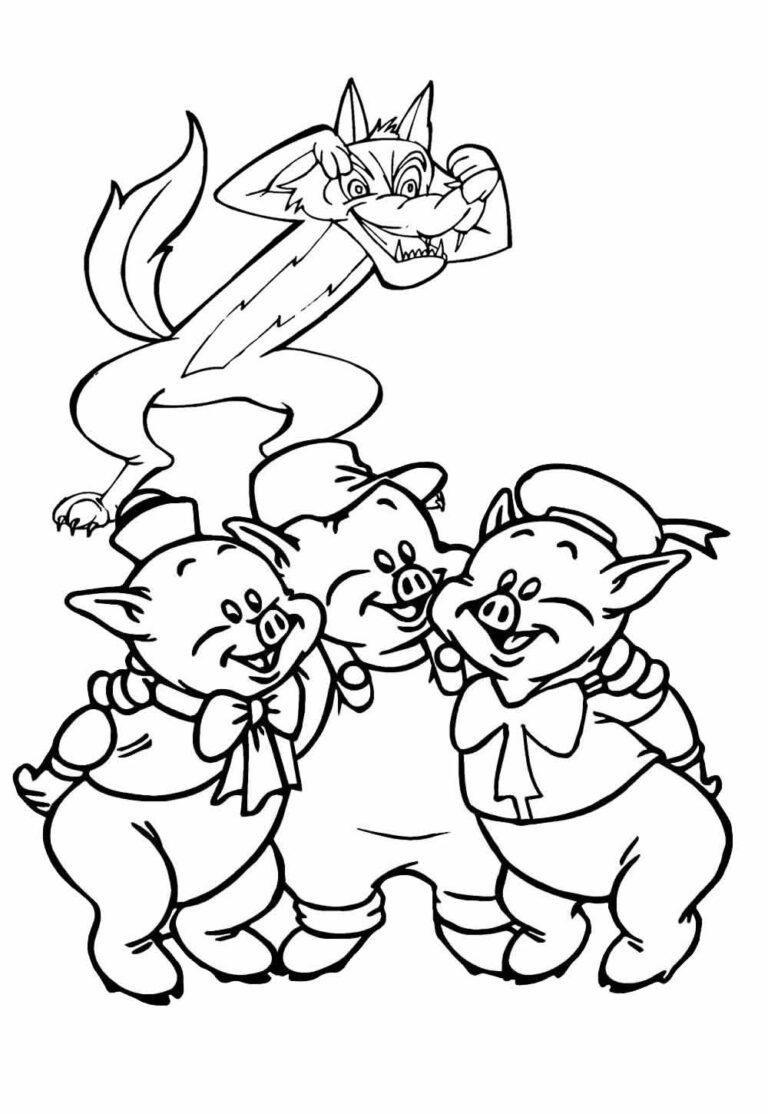 Desenhos dos Três Porquinhos para colorir - Bora Colorir